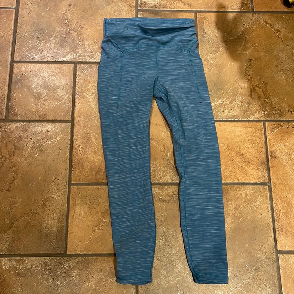 Power Through HighRise Tight Heathered Capture Blue (Size 6)